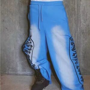 Blue Relaxed Fit Joggers with Drawstring Waistband